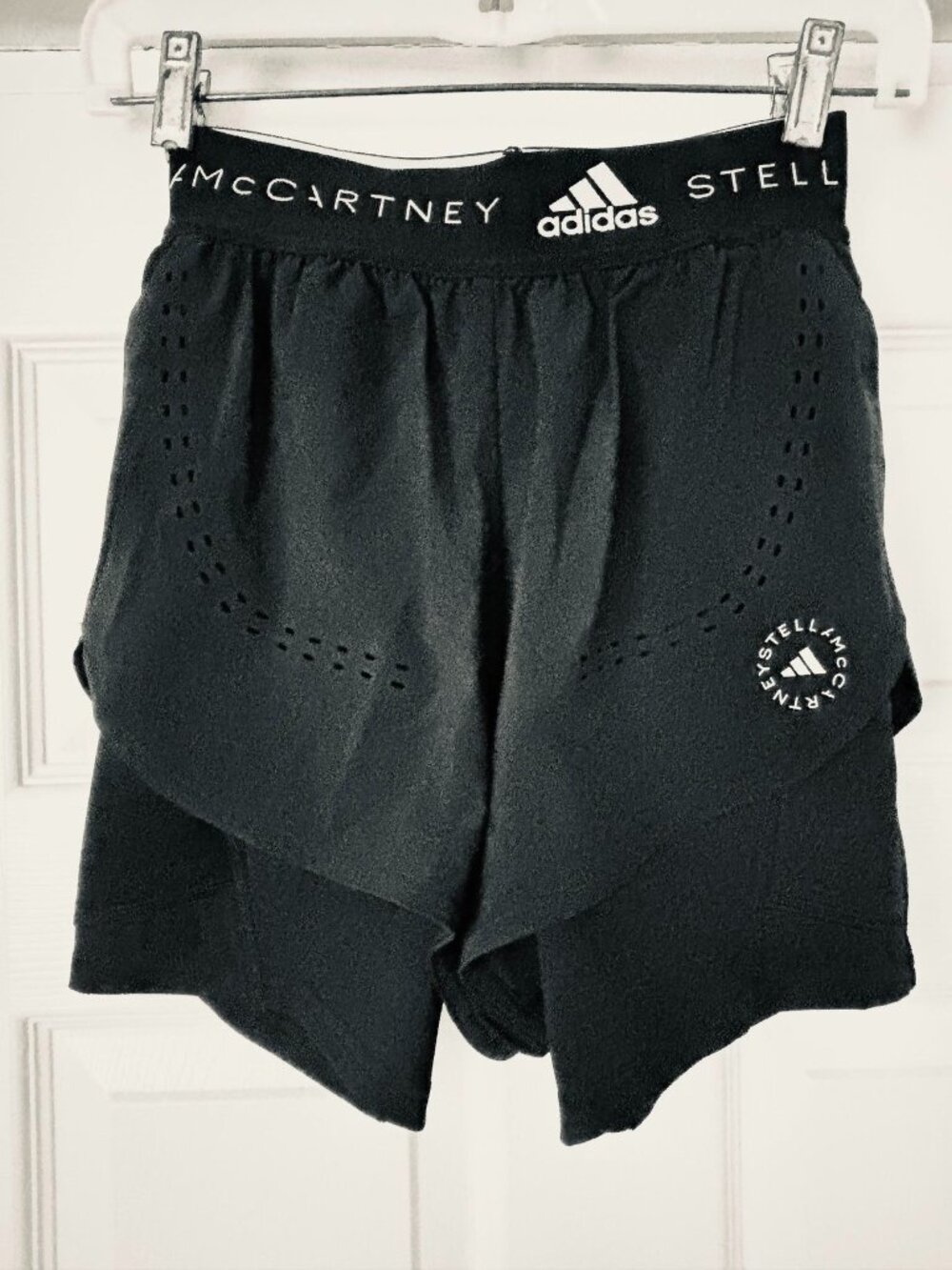 NWT Adidas by Stella McCartney TruePace 2-in-1 Run Short, Pockets, Black, Sz 2XS